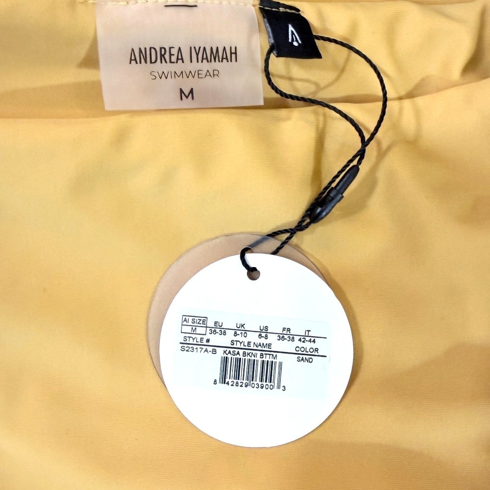 Andrea Iyamah Kasa Bikini Set Sand Yellow Underwire Top M High Waist Bottom M - Picture 4 of 13